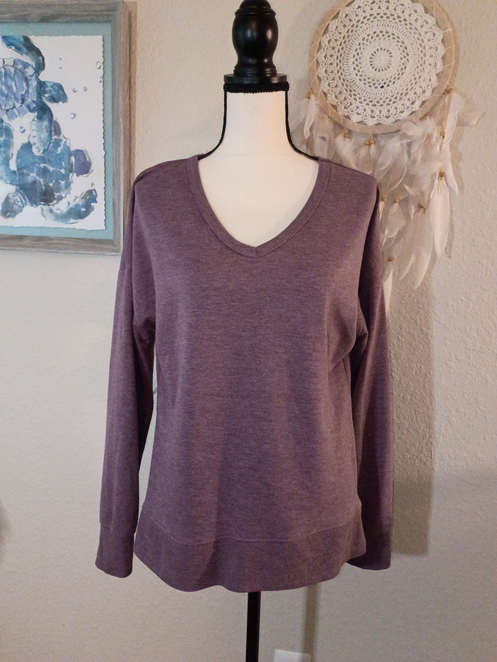 Everyday V-Neck Pullover Sweater - Dusty Plum